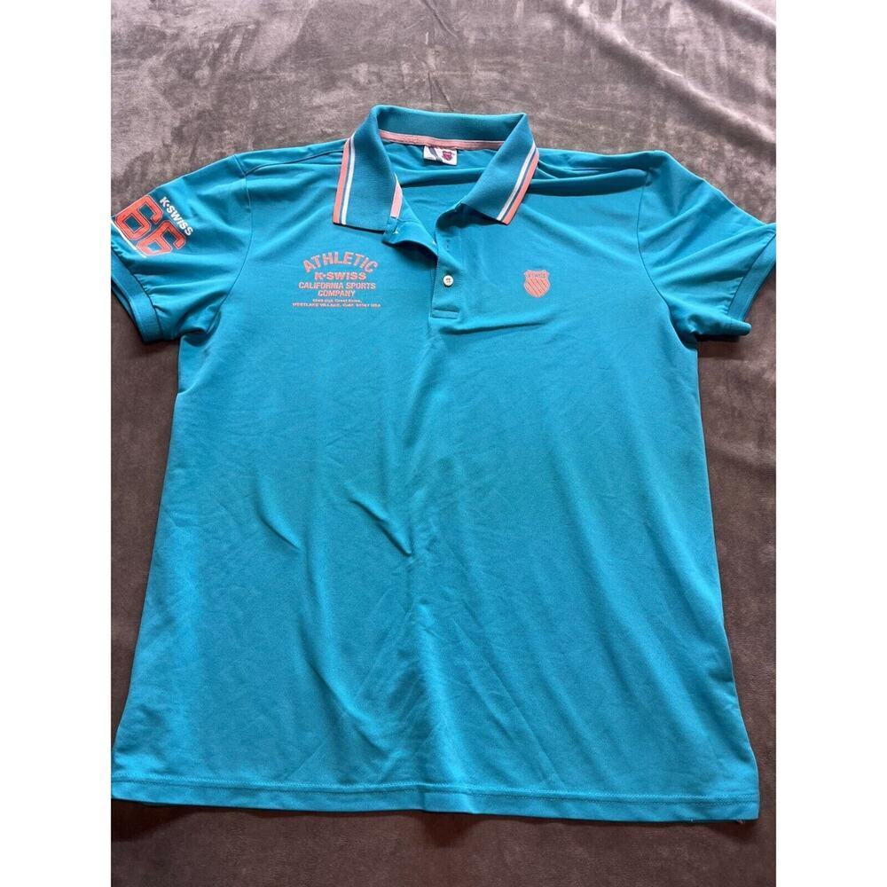 VTG 90s K-Swiss Men's Size L‎ Retro Golf Tennis Short Sleeve USA Made Polo Shirt